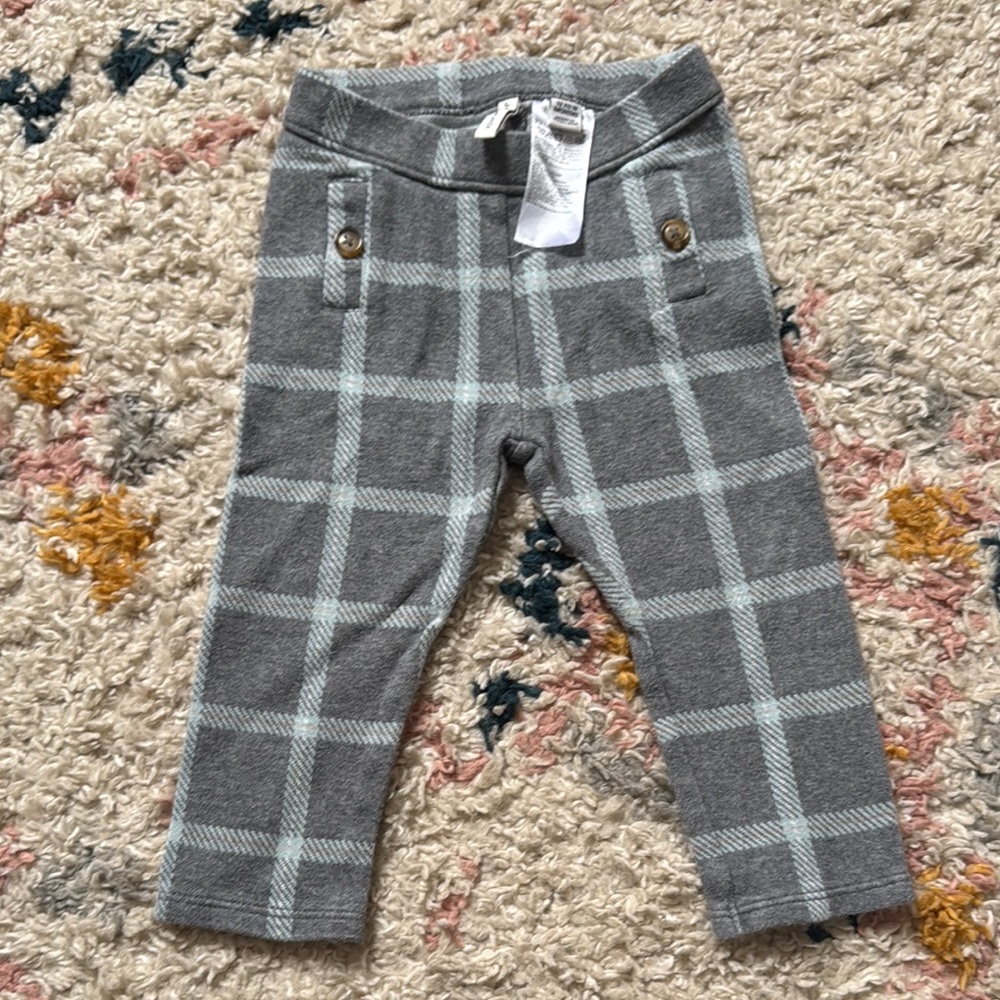 Janie and Jack Gray Casual Plaid Bottoms
